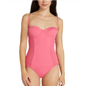 kate spade new york Women's Smocked Underwire One-Piece Swimsuit XL NWT